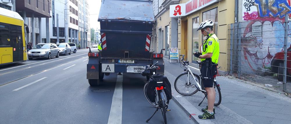 Meist kümmert sich die Fahrradstaffel um Falschparker.