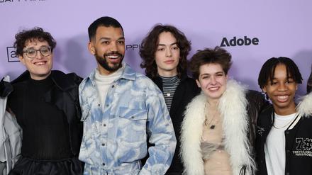 Jane Shoenbrun, Justice Smith, Brigette Lundy-Paine, Lindsey Jordan Snail Mail und Ian bei der US-Premiere von „I Saw The Glow“.