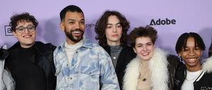 Jane Shoenbrun, Justice Smith, Brigette Lundy-Paine, Lindsey Jordan Snail Mail und Ian bei der US-Premiere von „I Saw The Glow“.