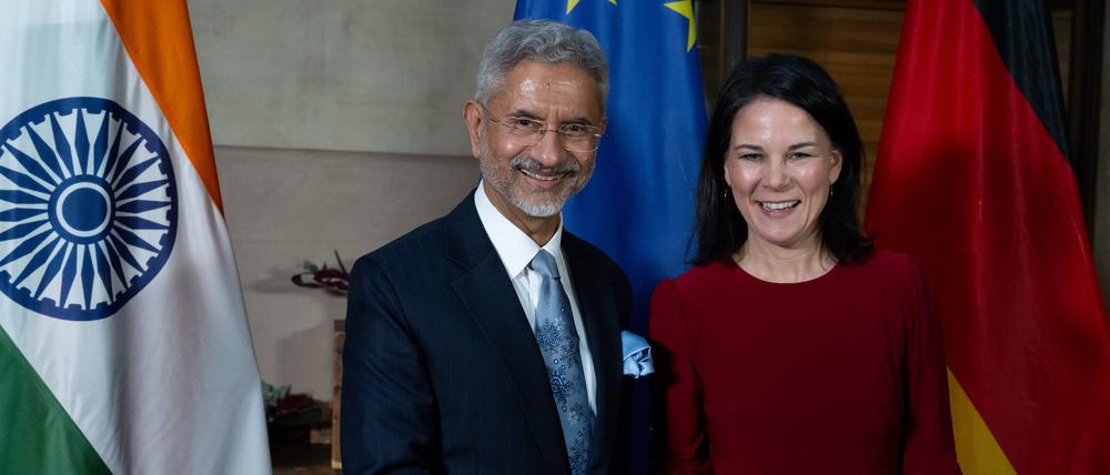 Außenministerin Annalena Baerbock mit ihrem indischen Amtskollegen Subrahmanyam Jaishankar in München.