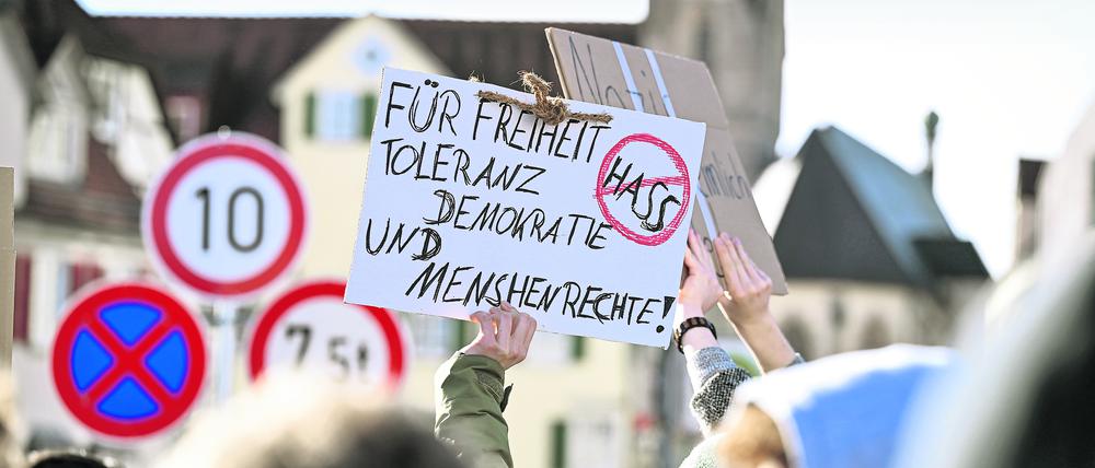 Bundesweite Bewegung. Mehr als eine Million Menschen hat in den vergangenen Wochen für die Demokratie demonstriert – wie hier am 23. Januar in Rottenburg, Kreis Tübingen.
