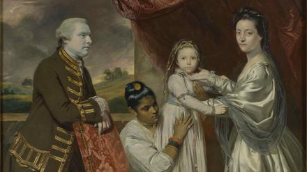Tysoe Saul Hancock und seine Frau Philadelphia (geb. Austen) mit ihrer Tochter Elizabeth und der indischen Bediensteten Clarinda