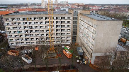 Blick von oben: Der Staudenhof wird bis April 2025 schrittweise abgerissen. 