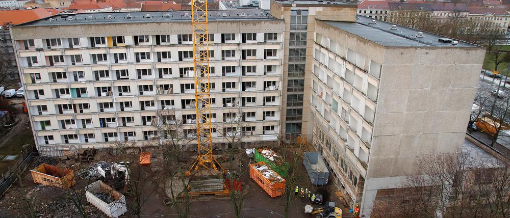 Blick von oben: Der Staudenhof wird bis April 2025 schrittweise abgerissen.