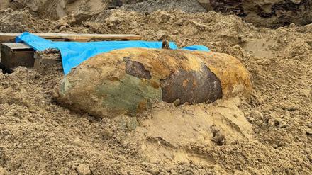 Die 250 Kilogramm schwere Weltkriegsbombe.