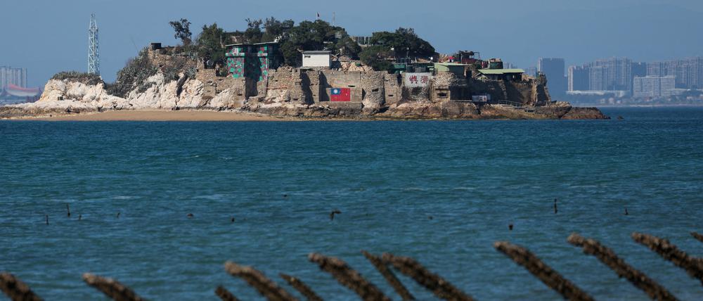 Shiyu or Lion Islet, which is part of Kinmen County, one of Taiwan's offshore islands, is pictured with China's Xiamen in the background, in Kinmen, Taiwan February 21, 2024. REUTERS/Ann Wang