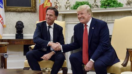 Mark Rutte zu Besuch beim damaligen US-Präsidenten Donald Trump im Weißen Haus 2019. 