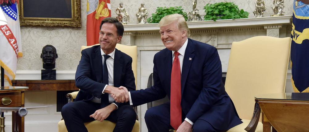 Mark Rutte zu Besuch beim damaligen US-Präsidenten Donald Trump im Weißen Haus 2019.