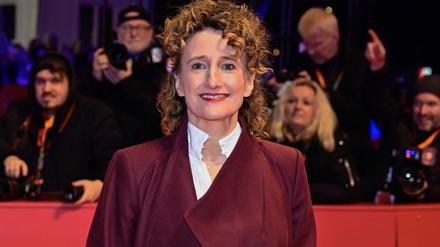 Tricia Tuttle, upcoming Berlinale director, poses on the red carpet ahead of the awards ceremony of the 74th Berlinale International Film Festival, on February 24, 2024 in Berlin. (Photo by Tobias SCHWARZ / AFP)