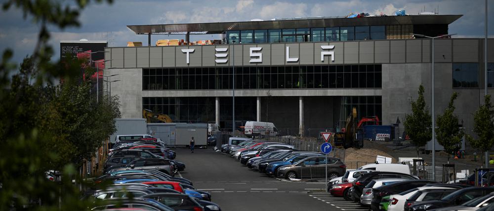 FILE PHOTO: A general view of Tesla's Gigafactory Berlin-Brandenburg, the electric car manufacture, in Gruenheide, Germany July 18, 2023. REUTERS/Annegret Hilse/File Photo