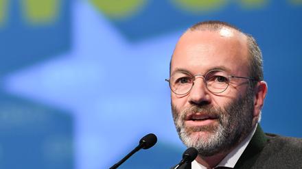 Manfred Weber (CSU), EVP-Fraktionschef, hält eine Rede beim politischen Aschermittwoch der CSU.