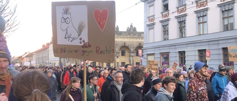 Demonstration gegen rechts in Potsdam.