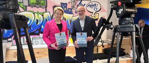 PK Berlin Partner - Franziska Giffey und Berlin-Partner-Chef Stefan Franzke