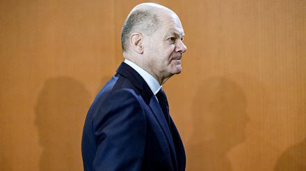 Scholz bei einer Kabinettssitzung der Bundesregierung.