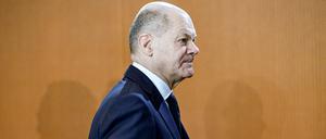 Scholz bei einer Kabinettssitzung der Bundesregierung.