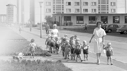 Wochenkrippenkinder aus Hoyerswerda im Jahr 1964.