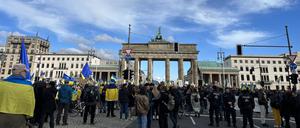 die Solidaritätsdemonstration am Brandenburger Tor am 24.2.2024 zum 2. Jahrestag des Ukraine-Kriegs