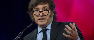 Javier Milei bei einer Rede.