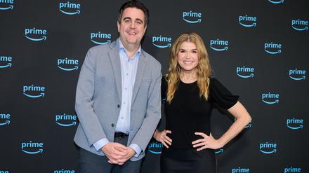 Passt perfekt. Anke Engelke und Bastian Pastewka bei der Pressekonferenz von Prime Video in Berlin.