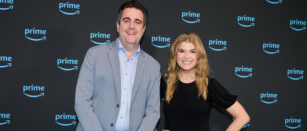 Passt perfekt. Anke Engelke und Bastian Pastewka bei der Pressekonferenz von Prime Video in Berlin.