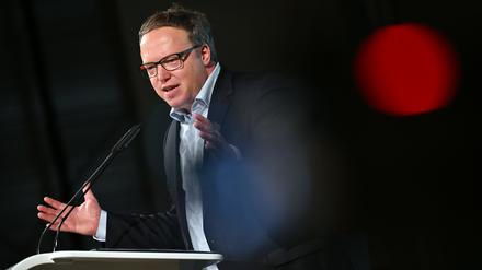 Mario Voigt, CDU-Landeschef, spricht beim Politischen Aschermittwoch des CDU-Landesverbands Thüringen in Apolda.