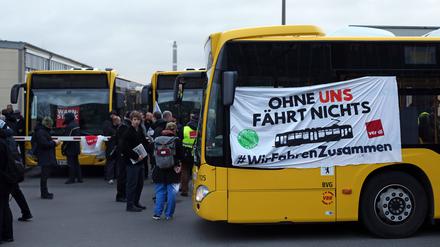 Warnstreik bei der BVG in Berlin.