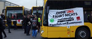 Warnstreik bei der BVG in Berlin.