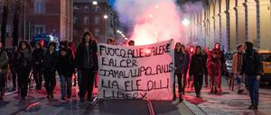 Demonstranten in Turin