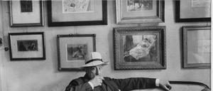 Max Liebermann im Herbst 1932 im Salon seiner Villa. Die Fotografie ist von 1932, aufgenommen in der Wannsee-Villa von Max Liebermann. Zur einmaligen Verwendung