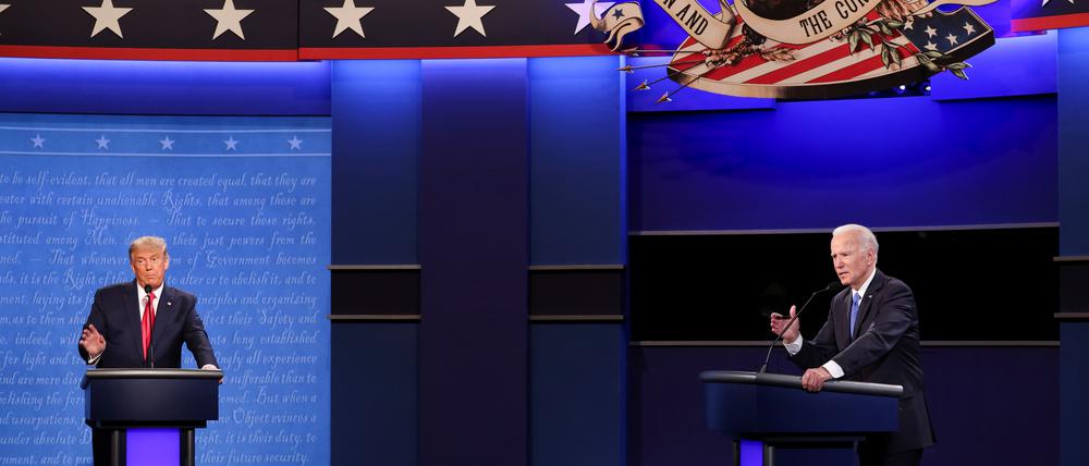 Trump und Bidenbei einem TV-Duell im Jahr 2020.
