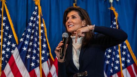 Die US-Republikanerin Nikki Haley bei einem Auftritt in Portland, Maine.