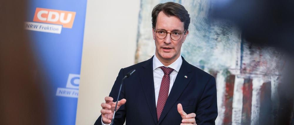 Hendrik Wüst, Ministerpräsident von Nordrhein-Westfalen, Ende Februar auf einer CDU-Fraktionssitzung im Landtag.