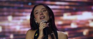 FILE PHOTO: Eden Golan, Israel's representative for the 2024 Eurovision Song Contest in Malmo sings during the final stage of 'Rising Star', the Israeli Eurovision national selection show, in Neve Ilan, Israel February 6, 2024. REUTERS/Koko
ISRAEL OUT. NO COMMERCIAL OR EDITORIAL SALES IN ISRAEL NO RESALES. NO ARCHIVES/File Photo