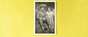 Schwarz-weiß-Foto von Heidemarie und Günter als junges Paar.