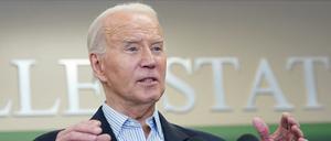 U.S. President Joe Biden speaks during his visit to the U.S.-Mexico border in Brownsville, Texas, U.S., February 29, 2024. REUTERS/Kevin Lamarque