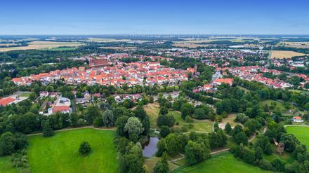 Blick auf die Stadt Luckau aus der Vogelperspektive