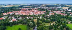 Blick auf die Stadt Luckau aus der Vogelperspektive