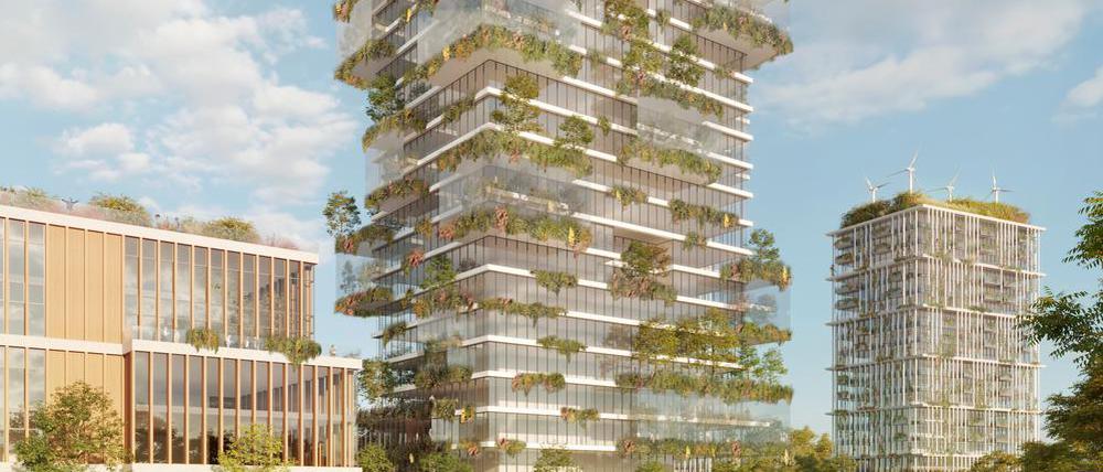 So hätte das gescheiterte Hochhaus-Projekt im Ernst-Thälmann-Park in Berlin-Prenzlauer Berg wohl ausgesehen.
