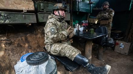 Ukrainische Soldaten an der Front bei Bachmut