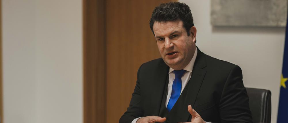 Arbeitsminister Hubertus Heil (SPD) bei einem Interview mit dem Tagesspiegel im Februar 2022.