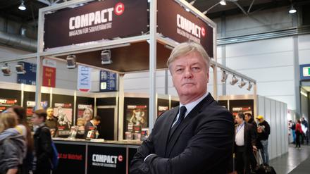 Jürgen Elsässer auf der Leipziger Buchmesse. 