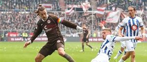 Hertha BSC (re. Marton Dardai) war gegen St. Pauli oftmals den berühmten Schritt zu spät.  