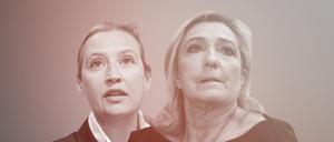AfD-Chefin Alice Weidel (l.) und dier RN-Vorsitzende Marine Le Pen.