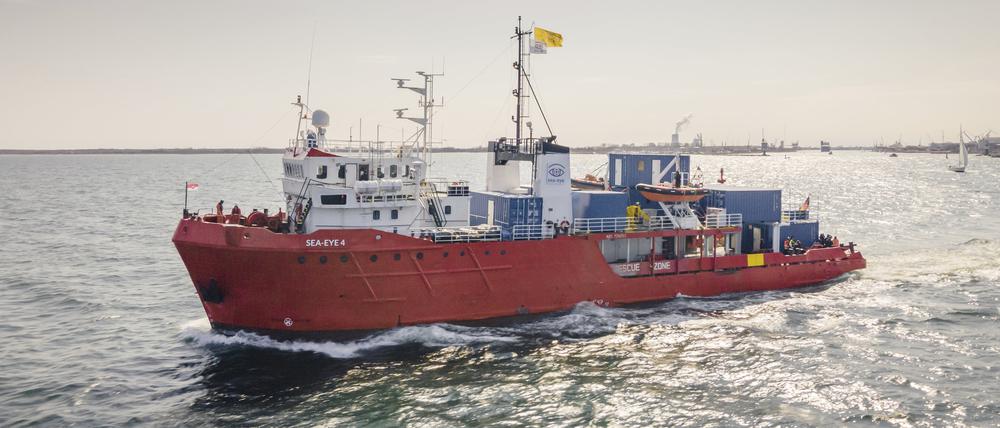 Ein Seenotretterschiff der Organisation „Sea-Eye“.