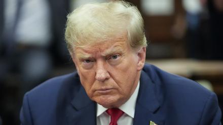 Donald Trump, ehemaliger Präsident der USA, sitzt im Gerichtssaal vom New York Supreme Court. 