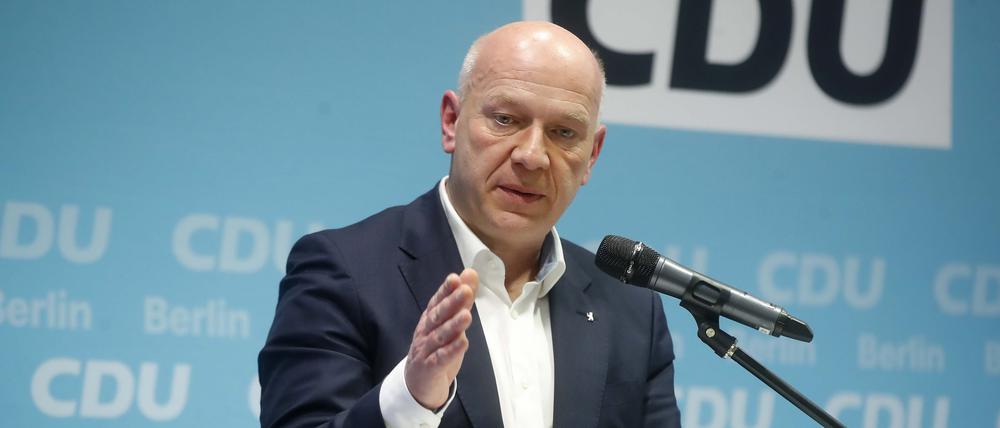 18. kleiner Landesparteitag der Berliner CDU in Berlin, Europawahl-Parteitag, mit Kai Wegner, Landesvorsitzender und RegBM, Rede,
Copyright: DAVIDS, 12.03.2024