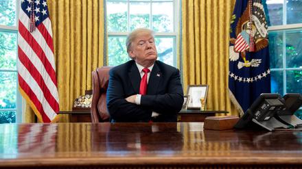 Donald Trump im Oval Office des Weißen Hauses (Archivbild vom 10. Oktober 2018).