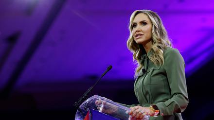 Lara Trump als Rednerin bei der Conservative Political Action Conference (CPAC) am 22. Februar 2024. 