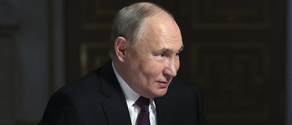 Der russische Präsident Wladimir Putin am 12. März in Moskau während eines Interviews.