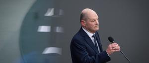 Verteidigt das Streikrecht: Bundeskanzler Olaf Scholz (SPD) am Mittwoch im Deutschen Bundestag.